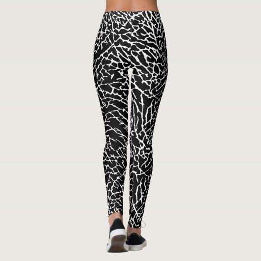Schwarzweiß-Elefantendruck Leggings (Rückseite)