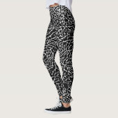 Schwarzweiß-Elefantendruck Leggings (Links)