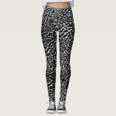 Schwarzweiß-Elefantendruck Leggings (Vorderseite)