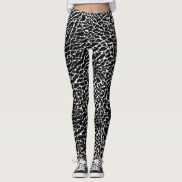 Schwarzweiß-Elefantendruck Leggings