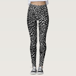 Schwarzweiß-Elefantendruck Leggings