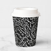 Schwarzweiß-Elefantendruck Pappbecher (Rechts)