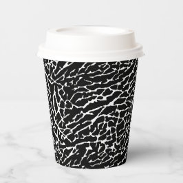 Schwarzweiß-Elefantendruck Pappbecher