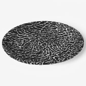 Schwarzweiß-Elefantendruck Pappteller (Schrägansicht)