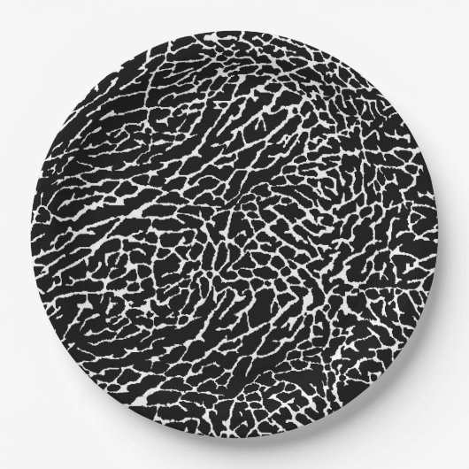 Schwarzweiß-Elefantendruck Pappteller (Vorderseite)