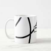 Schwarzweiß-elegant Minimalistisch Abstrakt Kaffeetasse (Links)