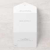 Schwarzweiß Elegante Einfache Rose Hochzeit Gold All In One Einladung (Außenbereich)