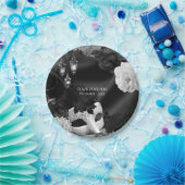 Schwarzweiß-Elegante Masquerade Party Teller (Party)