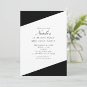 Schwarzweiß Elegante schicke Party Einladungen (Stehend Vorderseite)