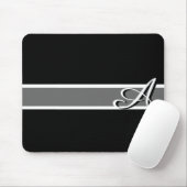 Schwarzweiß-elegantes Monogramm mit Namen Mousepad (Mit Mouse)