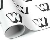 Schwarzweiß-Erstmuster für Monogramm Geschenkpapier (Rolleneckpunkt)