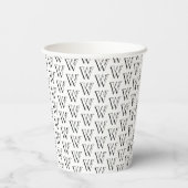 Schwarzweiß-Erstmuster für Monogramm Pappbecher (Rückseite)