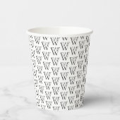 Schwarzweiß-Erstmuster für Monogramm Pappbecher (Links)