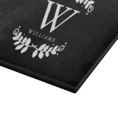 Schwarzweiss-Familien-Monogramm Schneidebrett (Ecke)