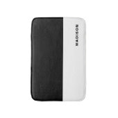 Schwarzweiss-Farbblock-personalisierte Bad-Matte Badematte (Vorderseite Vertikal)