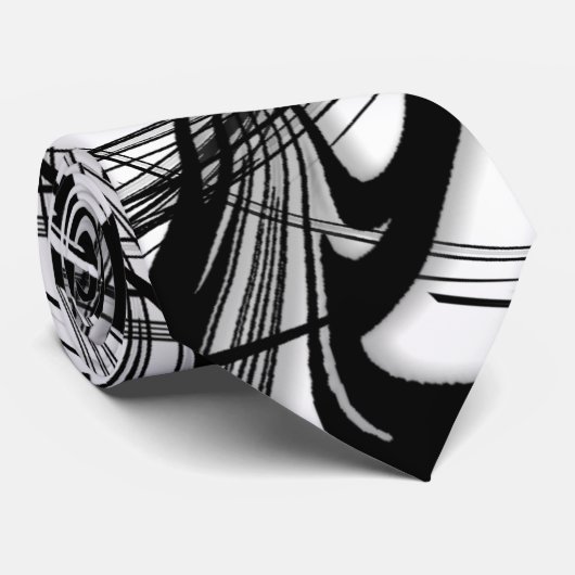 Schwarzweiss-Farn-Schlucht Krawatte (Gerollt)