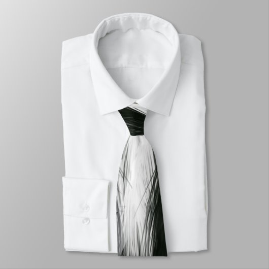Schwarzweiss-Feder Krawatte (Gebunden)