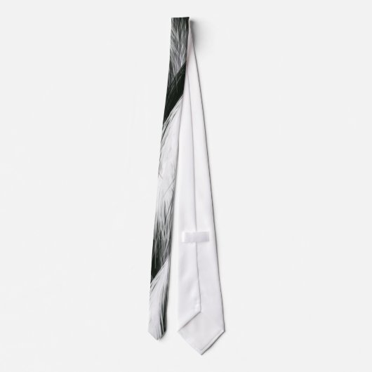 Schwarzweiss-Feder Krawatte (Rückseite)