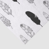 Schwarzweiss-Federn Seidenpapier (Detail)