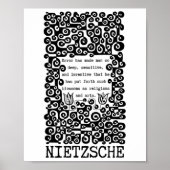 Schwarzweiß-FEHLER-Zitat von Nietzsche Poster (Vorne)