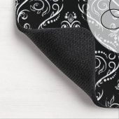 Schwarzweiß, feines, einfarbiges Muster Mousepad (Ecke)