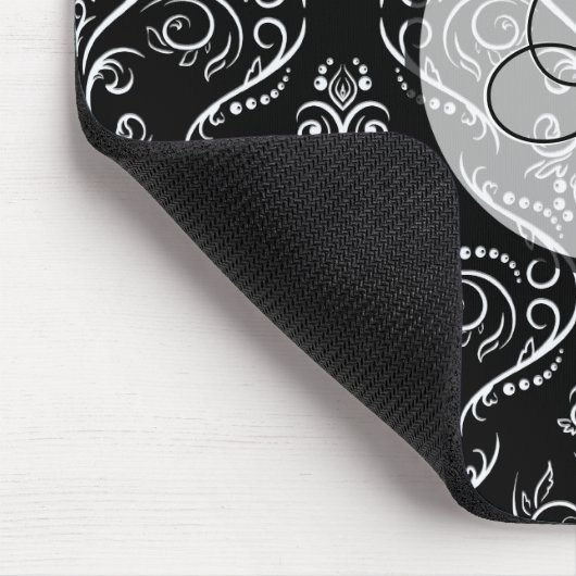 Schwarzweiß, feines, einfarbiges Muster Mousepad (Ecke)