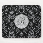 Schwarzweiß, feines, einfarbiges Muster Mousepad (Vorne)