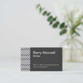 Schwarzweiss-Fischgrätenmustermuster Visitenkarte (Stehend Vorderseite)