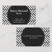 Schwarzweiss-Fischgrätenmustermuster Visitenkarte (Vorne/Hinten)