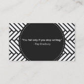Schwarzweiss-Fischgrätenmustermuster Visitenkarte (Rückseite)