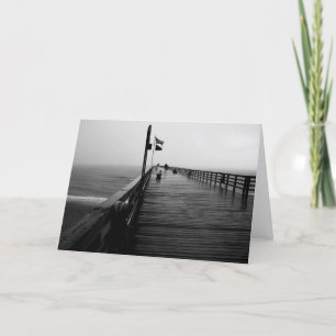 Schwarzweiss-Flagler Strand pir Fotografie-Karten Karte