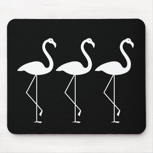 Schwarzweiss-Flamingo Mousepad (Vorne)