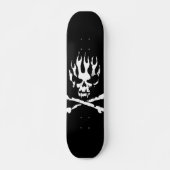 Schwarzweiss-Flammenschädel-Skatebrett Skateboard (Vorne)