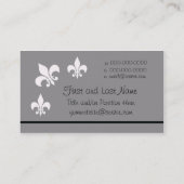 Schwarzweiss-Fleur de Lys Visitenkarte (Rückseite)