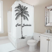 Schwarzweiss-Fort Lauderdale- u. Palmenentwurf Duschvorhang (Beispiel)