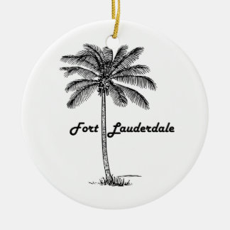 Schwarzweiss-Fort Lauderdale- u. Palmenentwurf Keramik Ornament