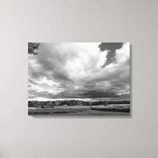 Schwarzweiß-Foto auf der Leinwand (Vorderseite)