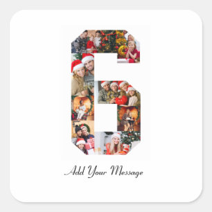 Schwarzweiß-Foto-Collage Nummer 6 Quadratischer Aufkleber