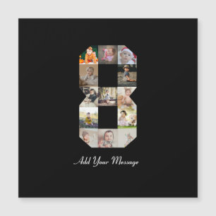 Schwarzweiß-Foto-Collage Nummer 8 Magnetkarte