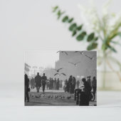 Schwarzweiss-Foto der Coney-Insel-Promenade Postkarte (Stehend Vorderseite)