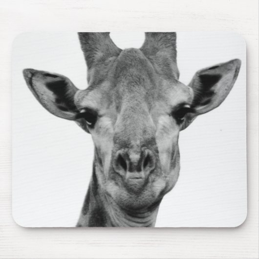 Schwarzweiß-Foto einer Giraffe Mousepad (Vorne)