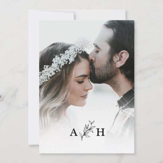 Schwarzweiß-Foto für Monogramm Einladung (Rückseite)