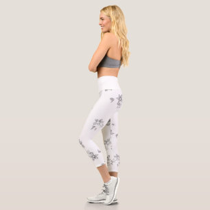 Schwarzweiß-Foto mit weißem Hintergrund Capri Leggings