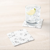 Schwarzweiß-Foto mit weißem Hintergrund Rechteckiger Pappuntersetzer (Vor Ort)