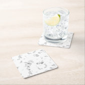 Schwarzweiß-Foto mit weißem Hintergrund Rechteckiger Pappuntersetzer (Vor Ort)