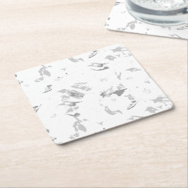 Schwarzweiß-Foto mit weißem Hintergrund Rechteckiger Pappuntersetzer