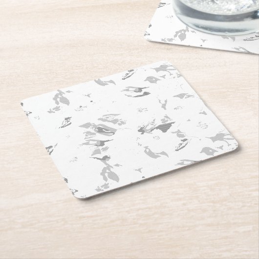 Schwarzweiß-Foto mit weißem Hintergrund Rechteckiger Pappuntersetzer (angewinkelt)