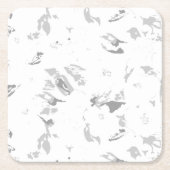 Schwarzweiß-Foto mit weißem Hintergrund Rechteckiger Pappuntersetzer (Vorderseite)