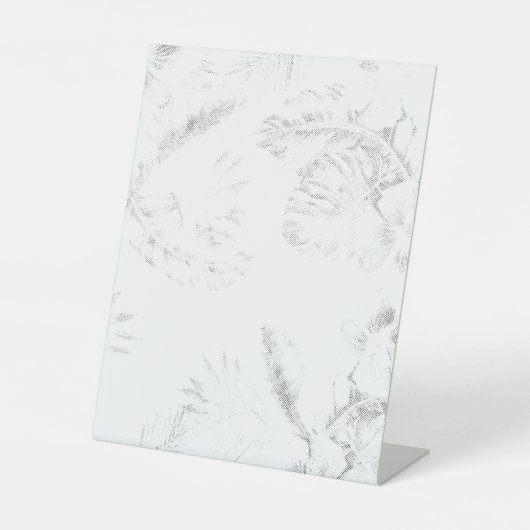 Schwarzweiß-Foto mit weißem Hintergrund Sockelschild (Vorderseite)