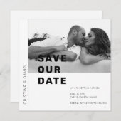 Schwarzweiß-Foto Save the Date Einladung (Vorne/Hinten)